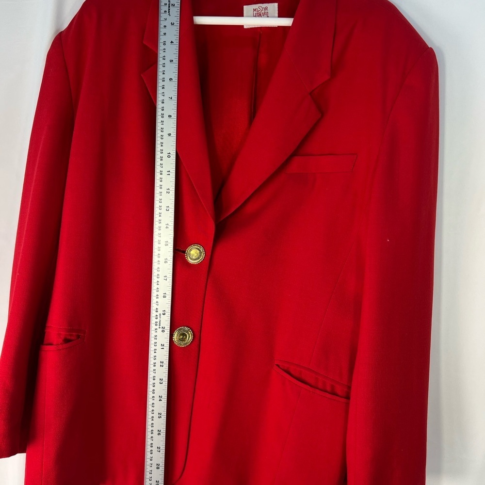 Vintage Mr Leonard Suit, Elegant Red Women's Blazer - Picture 15 of 15